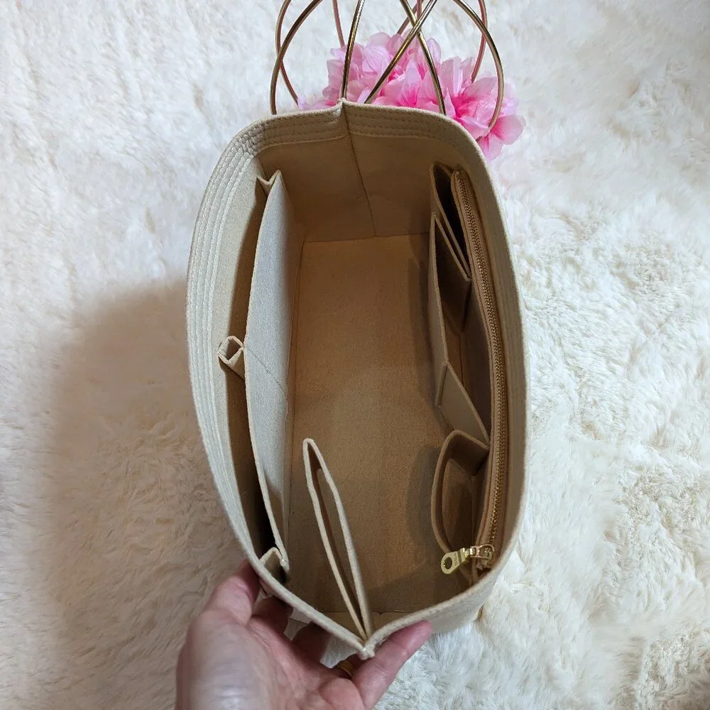 Liner for purse, bag, or tote, khaki, felt - Picture 1 of 4